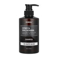 Kundal Honey and Macadamia Nature Shampoo White Musk 500ml pump bottle showing professional moisturizing hair wash
