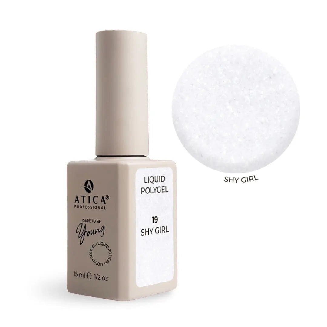 Atica Liquid Polygel SHY GIRL 19 – Milky White Sparkle 15ml