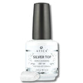 Silver Top Coat 15 ml – flake-infused gel top coat with shimmering silver accents

