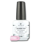 Silver Top Coat 15 ml – flake-infused gel top coat with shimmering silver accents


