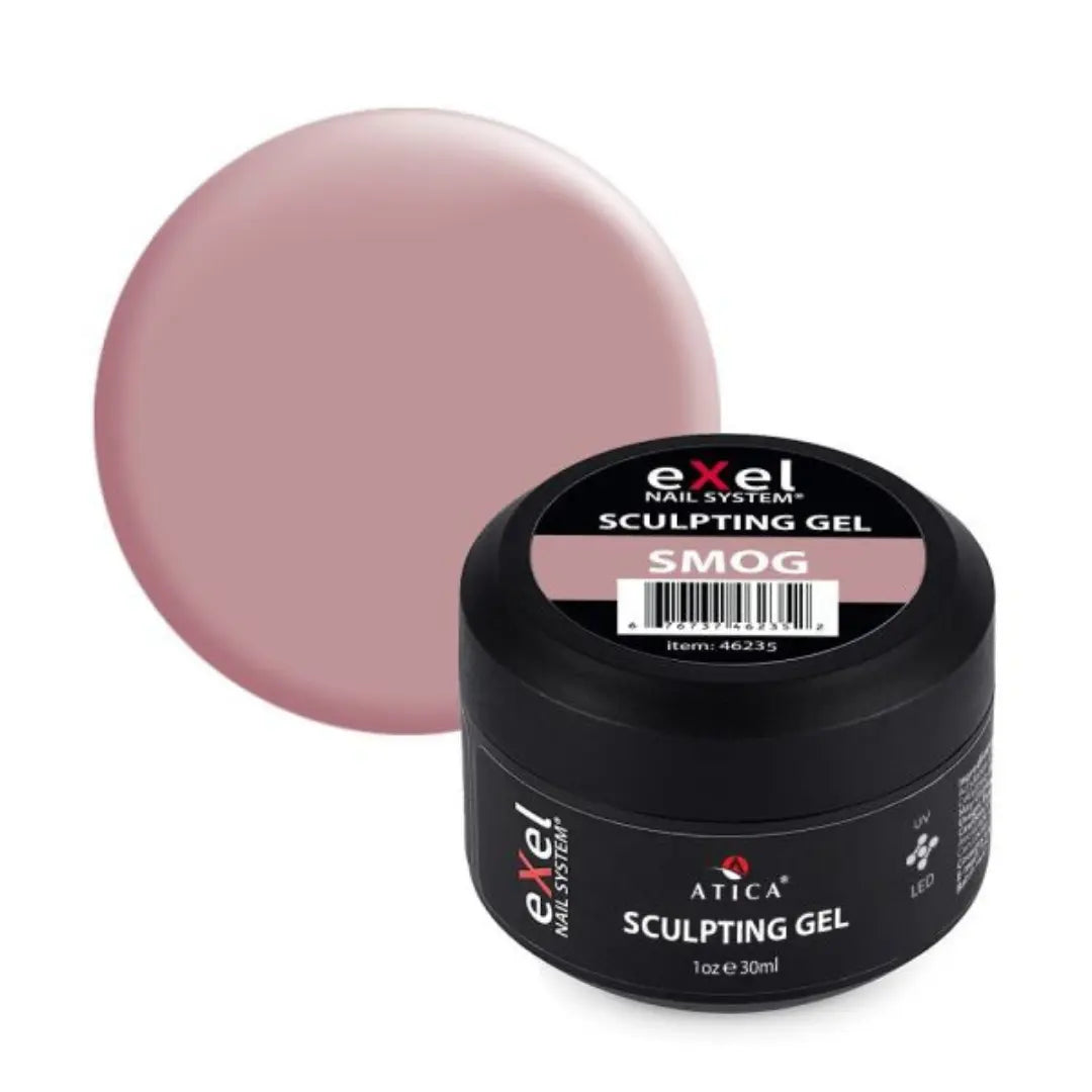 Atica Sculpting Gel Smog 30ml – smoky shade modelling gel for stylish, flawless nails.