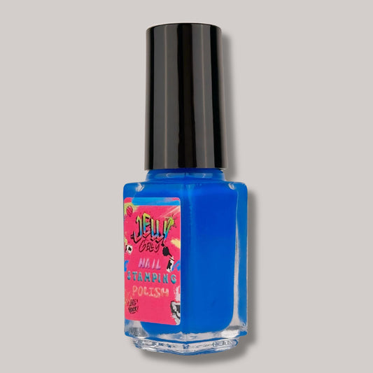 Nail Art Created with Jelly Gelly Blue Stamping Polish
"Bold Nail Art Created with Jelly Gelly Blue Stamping Nail Polish"