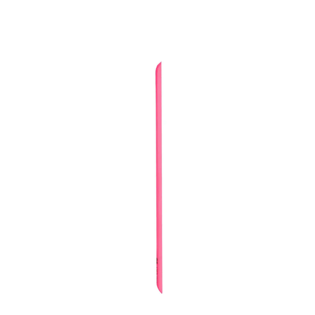 High-strength lightweight pink plastic dual-sided beveled straight base for disposable nail files closeup