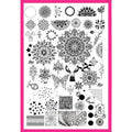 Jelly Gelly nail stamping plate ST07 with intricate mandalas, lace patterns, and ethnic designs
