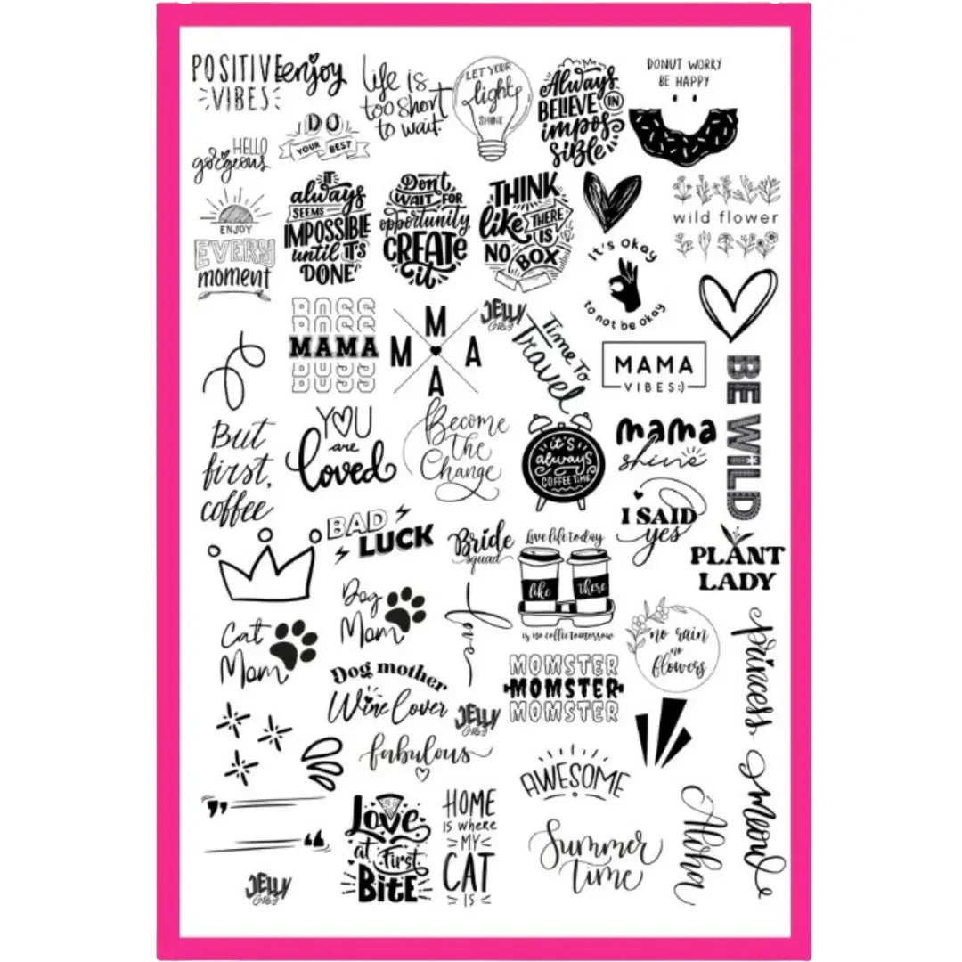 Jelly Gelly Nail Stamping Plate ST08 featuring floral, geometric, and abstract nail art patterns.