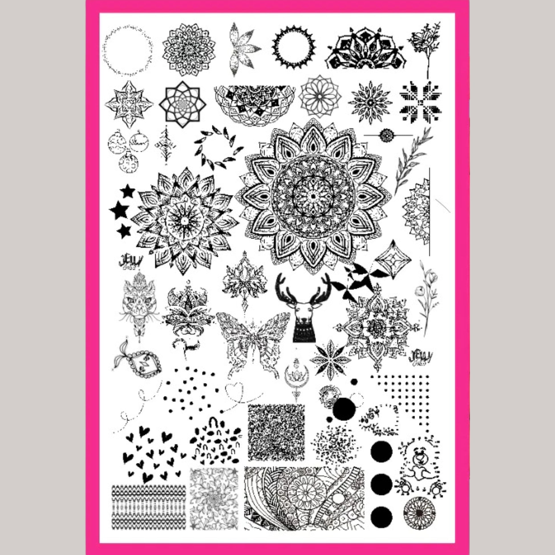 Close-Up of Nail Stamping Plate ST07
"Close-Up of Nail Stamping Plate ST07 – Features Detailed and Intricate Nail Art Patterns"