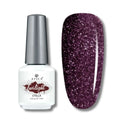 Atica TWILIGHT Gel Polish in Stella – deep plum glitter gel polish bottle, 7.5ml

