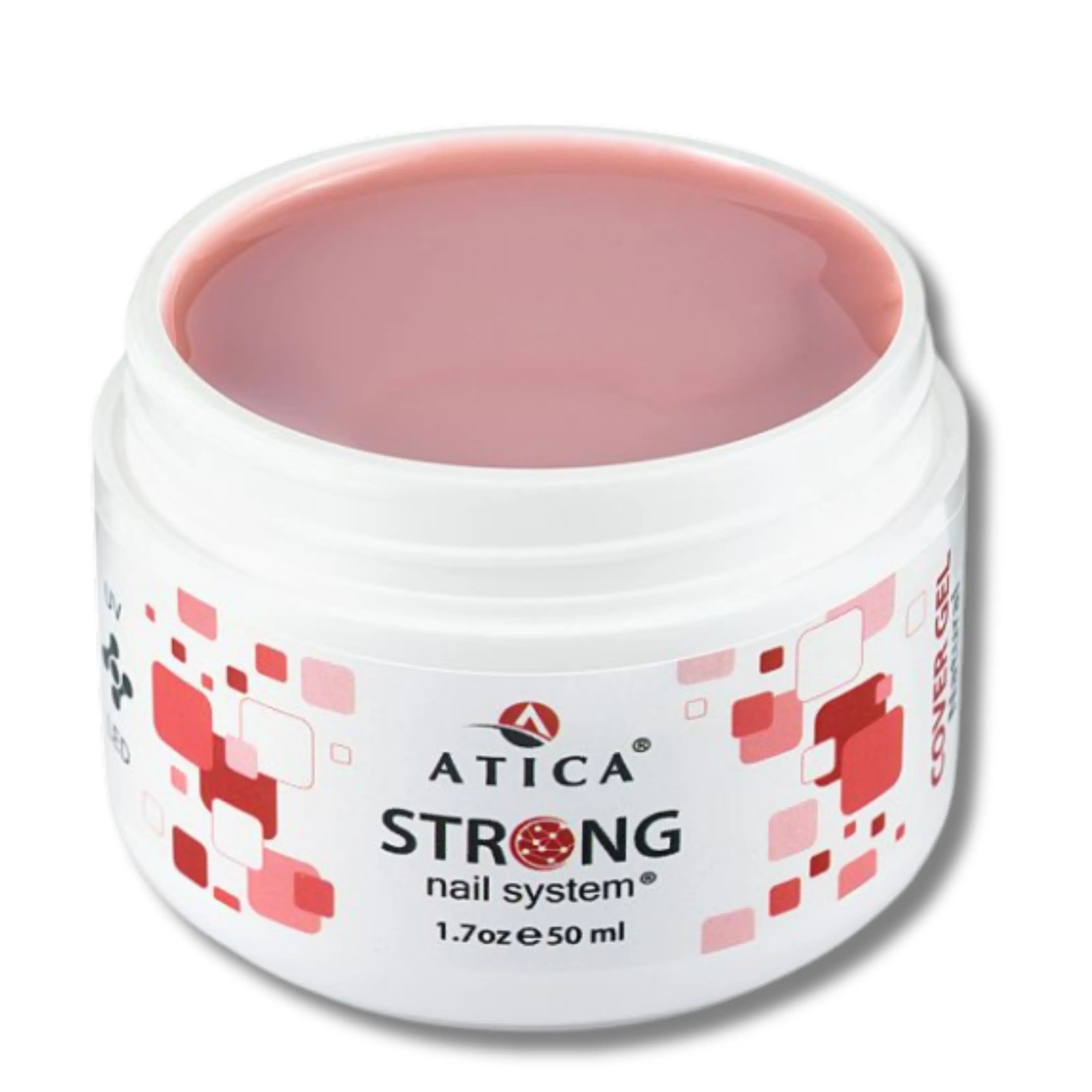 Strong Cover Fiber Gel Natural 50 ml – fiberglass-reinforced builder gel in nude tone