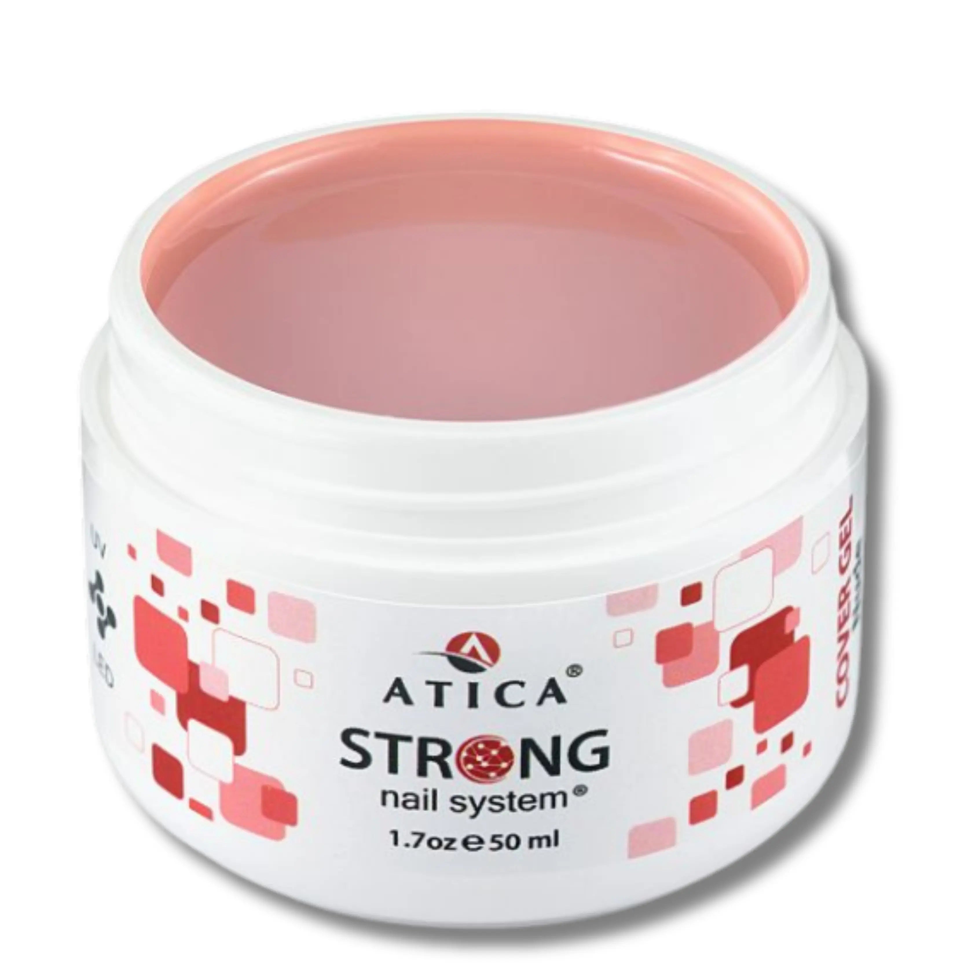 Strong Cover Gel Nude 50 ml – self-levelling builder gel in natural nude tone for elegant manicures