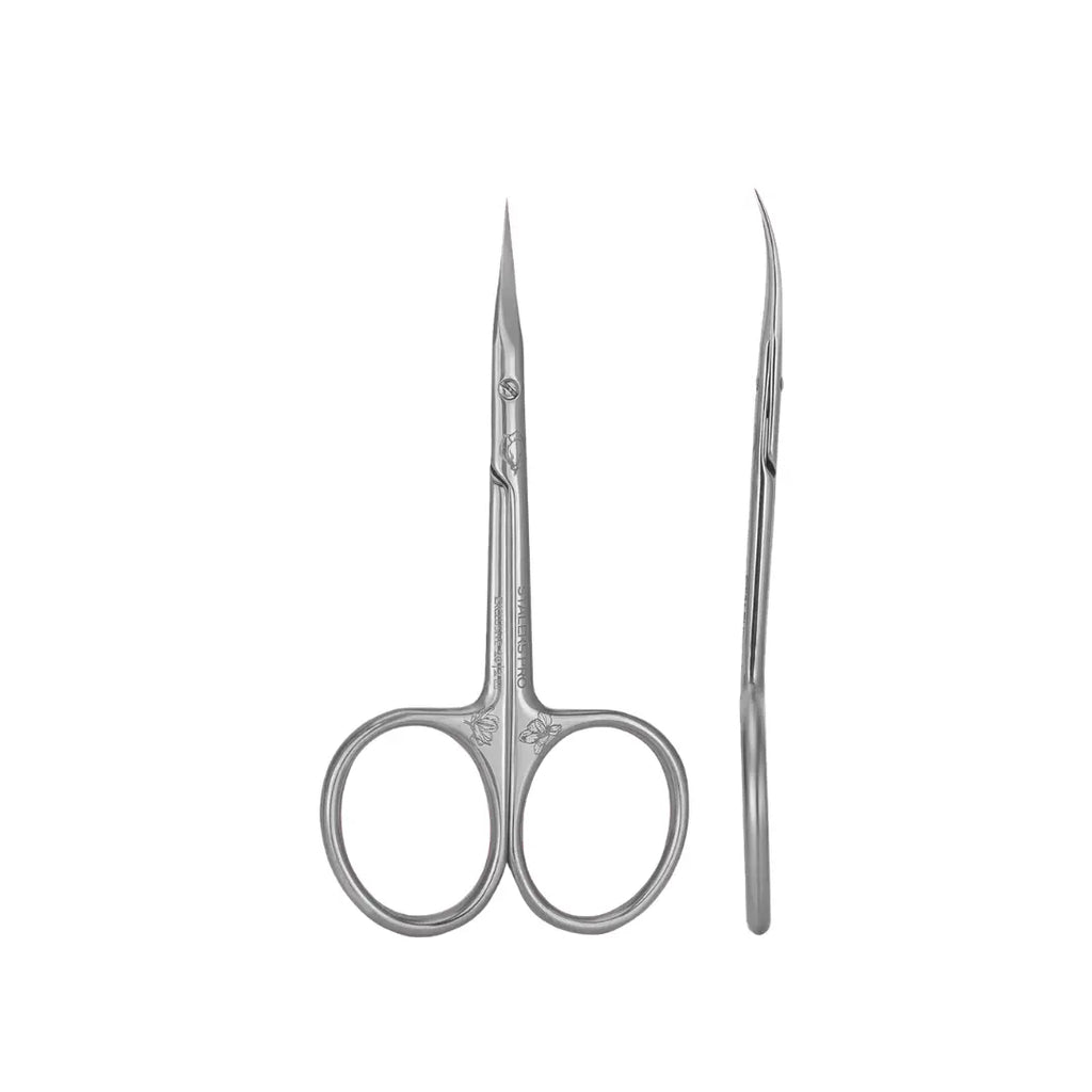 Staleks PRO Exclusive 20 Type 2 Professional Cuticle Scissors showing medium curved handles