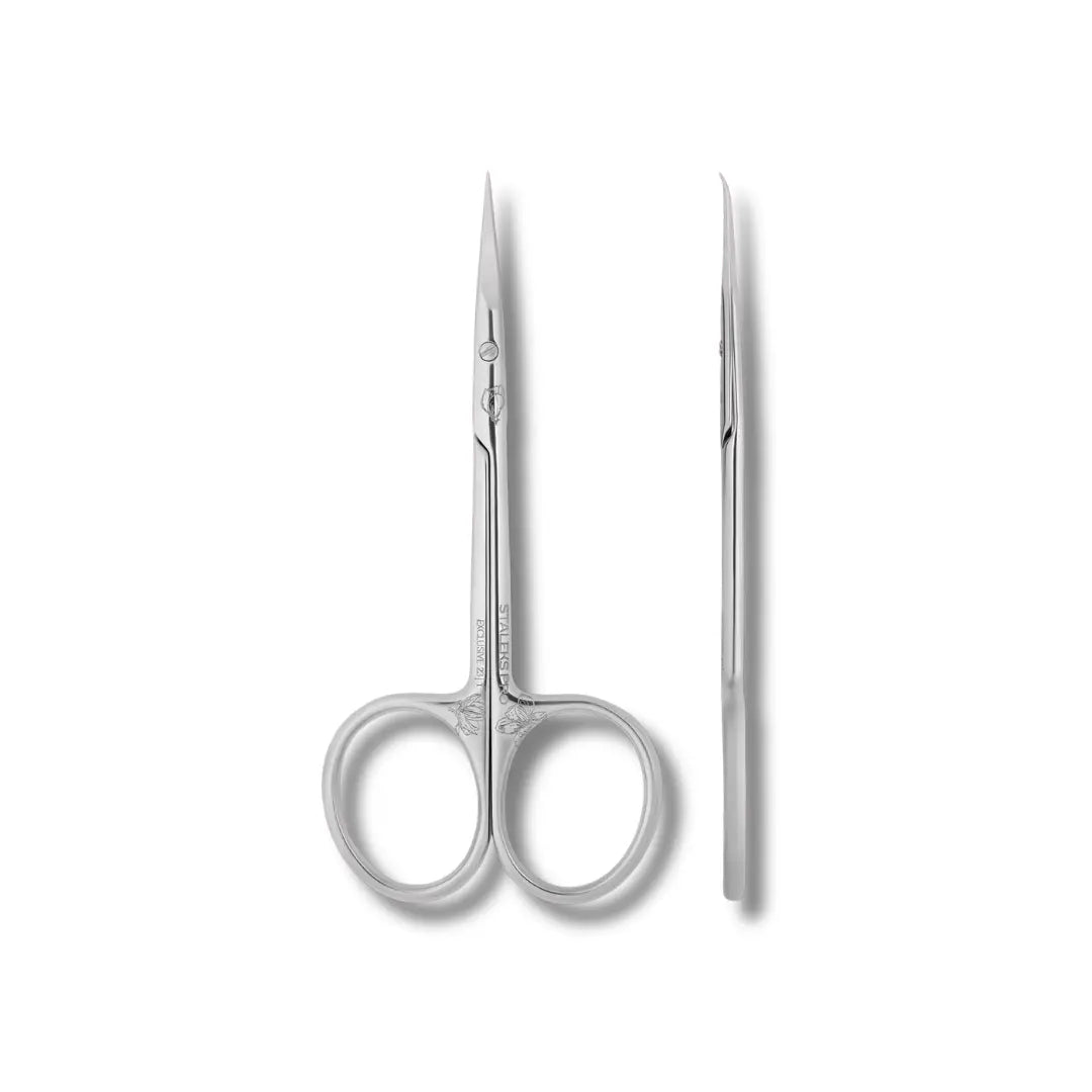 Staleks Pro Exclusive 23 Type 1 Magnolia Scissors with hook tip and elongated handles