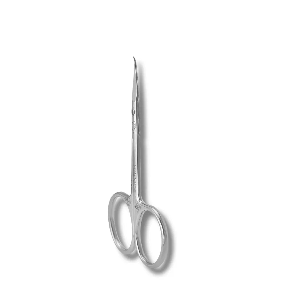 Staleks Pro Exclusive 23 Type 2 Magnolia Scissors with short handles and hook tip