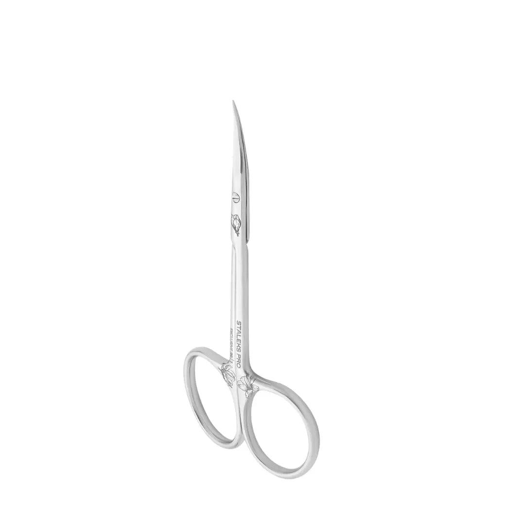 Staleks PRO Exclusive 20 Type 1 Professional Cuticle Scissors showing curved handles