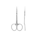 Staleks PRO Exclusive 21 Type 1 Professional Cuticle Scissors with Hook Magnolia showing engraved design