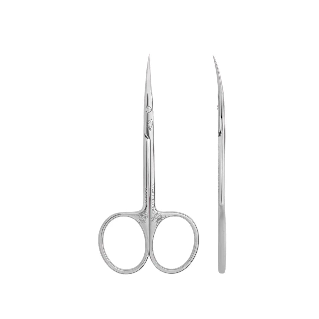 Staleks PRO Exclusive 22 Type 1 Professional Cuticle Scissors Magnolia showing elongated straight handles
