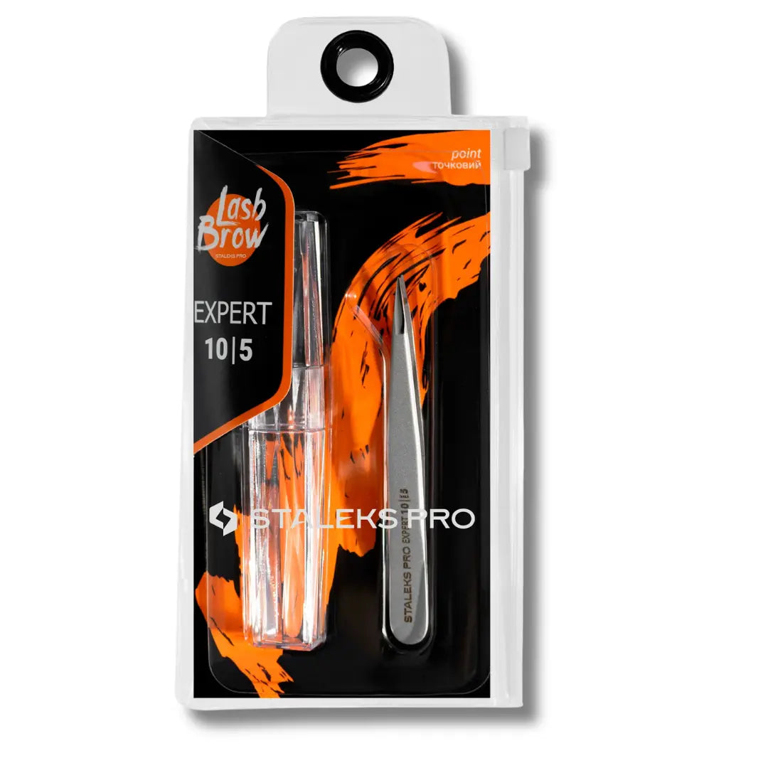 Pointed tweezer tip closeup for ingrown hair removal