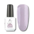 Atica Liquid Polygel Tea Rose 07 15ml – bottle with mauve nail swatch.