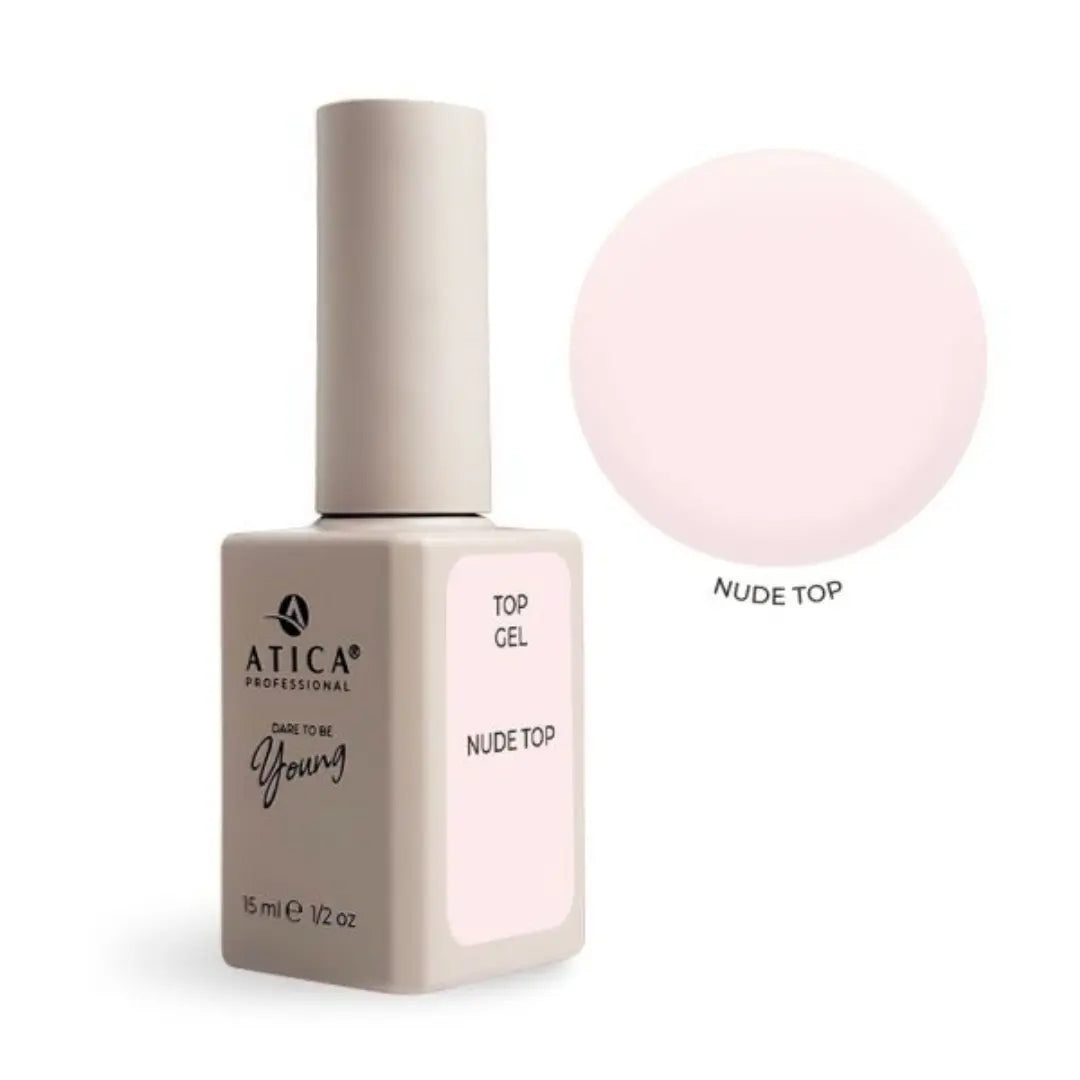 ATICA Nude Top 15ml – Nude No-Wipe Glossy Top Coat