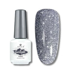 Atica TWILIGHT Gel Polish in Topaz – silver glitter gel polish bottle, 7.5ml