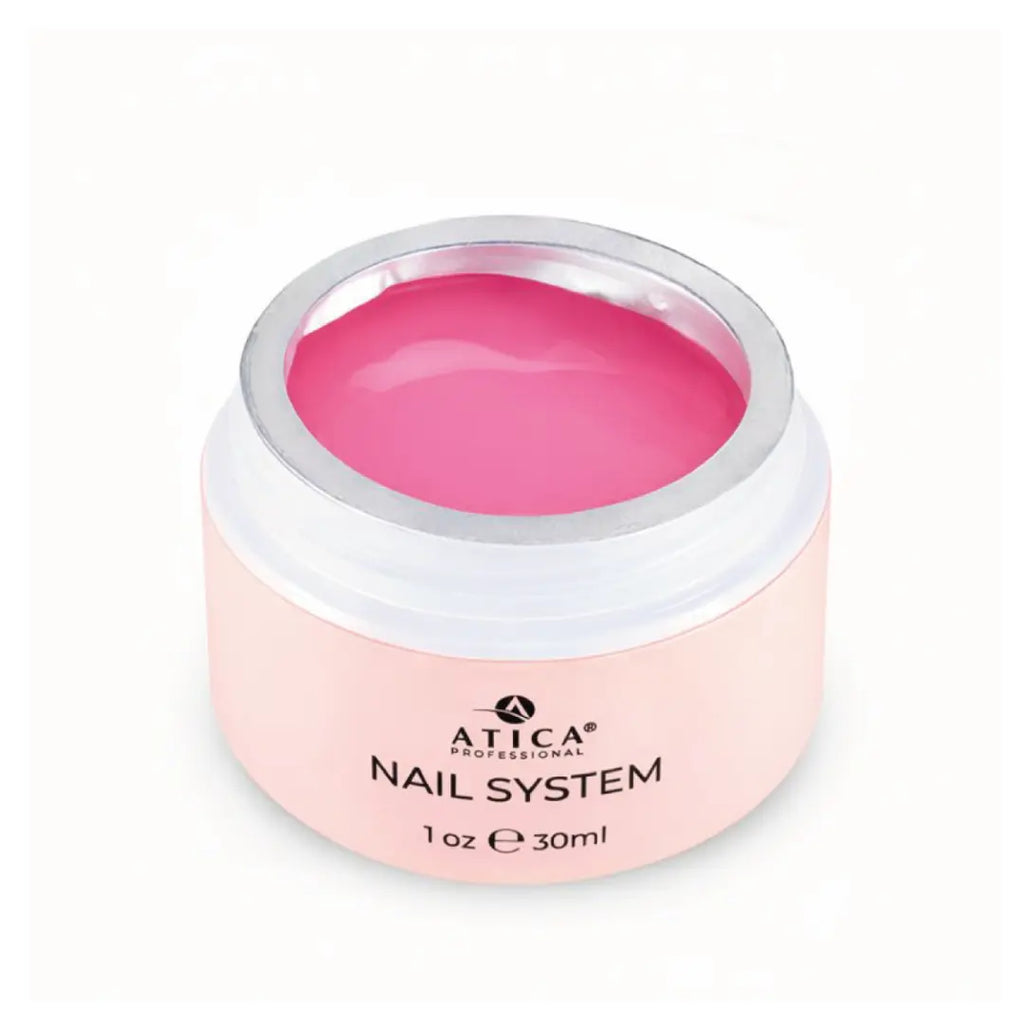 Atica eXel Builder Gel 04 Twinkle Ice Baby 30ml jar, cool pink shimmer builder gel
