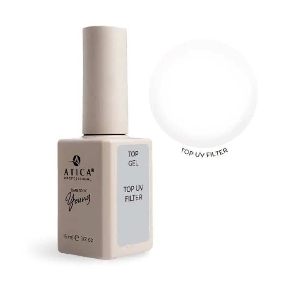 Atica Professional top gel with UV filter on a white background