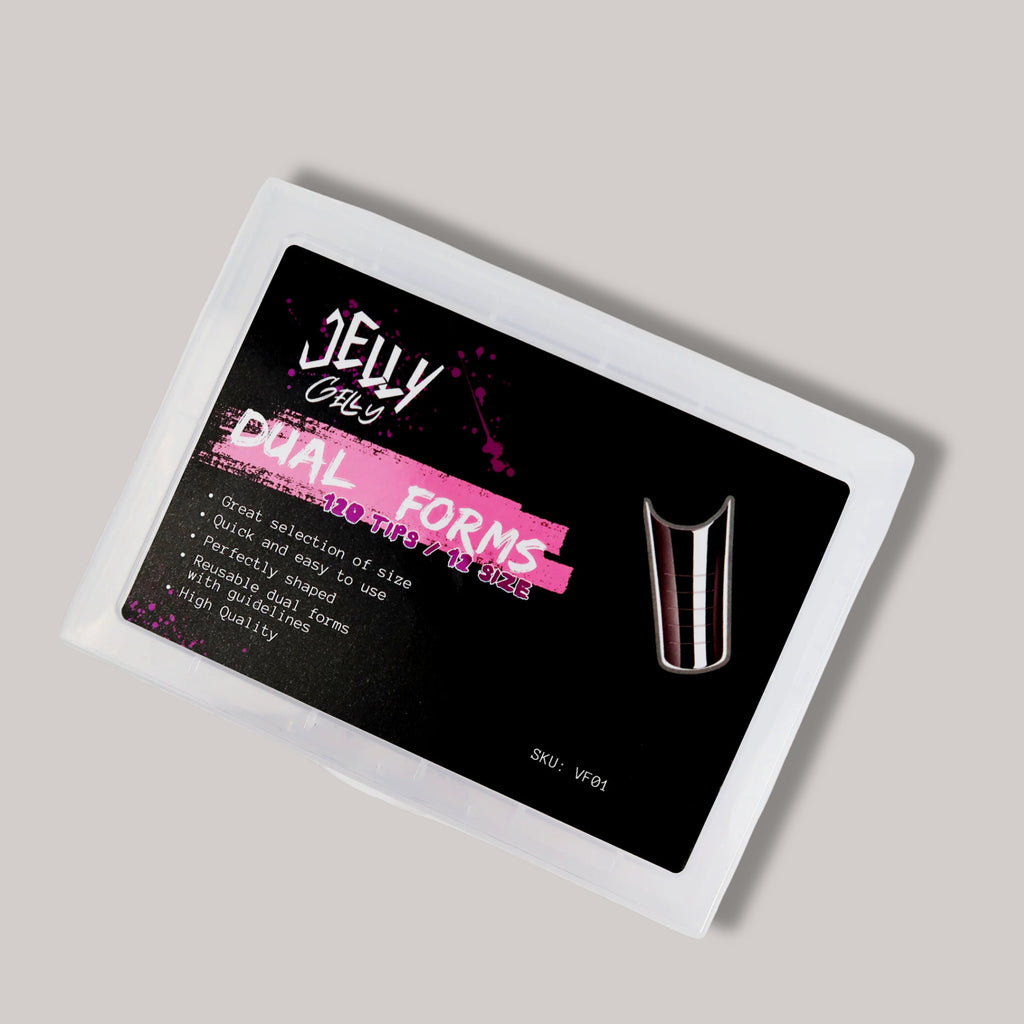 Jelly Gelly Arched Half Nail Extension Dual Forms.