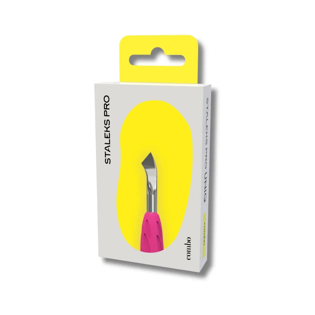 Staleks Pro Combo UNIQ 14 Bent Blade working part, angled manicure tip