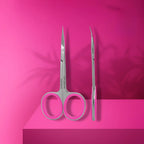 Matte scissor handles and silicone ring inserts closeup